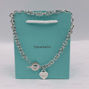 Tiffany & Co. Return to Tiffany Heart Tag Toggle Necklace Sterling Silver W/ Box