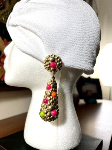 JACKY de G Vintage Statement Runway FRENCH Couture Clip on earrings