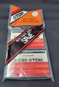 Authentic Brand New in Package TDK D C-90 Two Pack Cassette Tapes