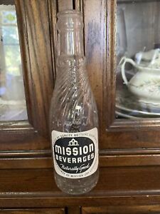 Vintage MISSION BEVERAGES 7 oz Ribbed SODA BOTTLE Mission Dry Corp.