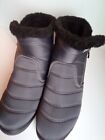 Womens Size 9 gracosy Snow Boots Black Trendy Side Zip New