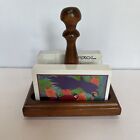 Vintage Playing Card Business Card Holder Wood 2 Deck Of Cards