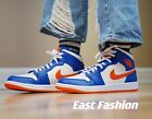 Nike Air Jordan 1 Mid Knicks Blue Orange FD1029-400 Men's Size