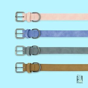 PU Leather, Soft comfortable Dog Collar. Brown, Blue, Grey, Pink. High Quality