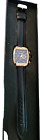 Classique Gold Tone Black Leather Band Watch NEW
