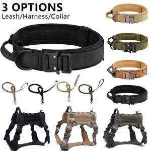 Tactical Dog Harness & Collar & Leash Set Military Training Vest + Handle M L XL