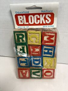 Vintage Educational Toy Blocks Non Toxic Wooden