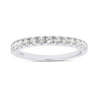 1/3 Ct Lab Created Moissanite Half Eternity Wedding Band Ring Sterling Silver