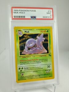 #80 - PSA 9 - Muk Holo #13 Fossil Vintage 1999 Pokemon Card