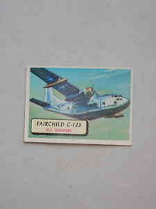 1957 Topps Airplane Trading Card # 53_Fairchild C-123_U.S. Transport_Red Back