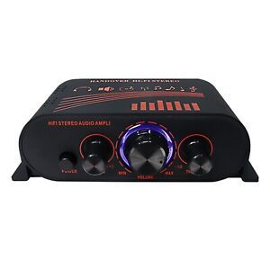 HiFi Mini Power Amp Clear and Strong Sound 20W+20W Blue LED Light Ring