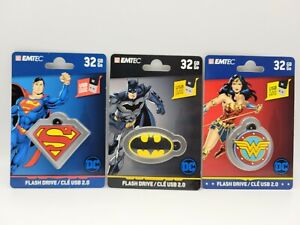32G USB DC Superman Batman Wonder Woman flash drive keychains USB Emtec + bonus