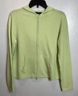 Lord & Taylor Cashmere Hoodie Sweater Womens L Full Zip Cardigan 2Ply Pockets