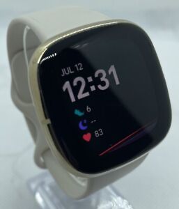 Fitbit Sense Smartwatch - FB512GLWT (Lunar White/Soft Gold Stainless Steel)