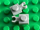 2 x LEGO Light Gray Plate 1 x 1 with Open O Clip Thin 4085a / Set 6940 6970 7735