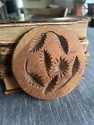 Early Wooden Butter Stamp, American, Unusual and Hand Carved