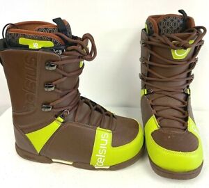 Celsius Xenon Lace Snowboard Boots Men Size 8.5 Brown Lime Free Shipping