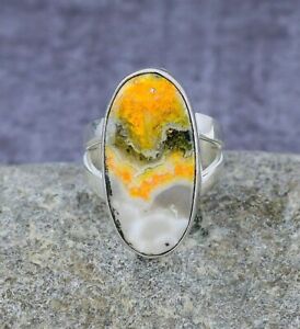 925 Sterling Silver Unique Gemstone Handmade Jewelry Ring For Thanksgiving