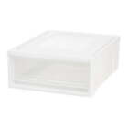 22qt Plastic Clear Stackable Shallow Storage Drawers Chest Box