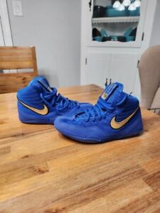 2008 Olympic Edition Nike Inflict Wrestling Shoes Size 6.5 Blue/Gold Rep