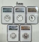 New Listing2020-S 5-Coin .999 Silver America The Beautiful Proof Quarter Set *All NGC 70!*