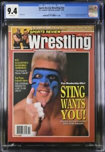 Sports Review Wrestling Magazine 1990 WCW WWE WWF Sting CGC 9.4