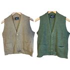 2 Vintage Puritan Aquamatic Wool Blend Cardigan Vest Mens SMALL