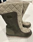 Sorel Winter Boots Women 8.5 Plaid Tan Green