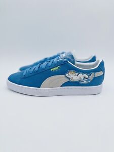 Puma Suede Blue Ripndip Lace Up Mens Blue Sneakers Casual Suede Shoes 393537 01