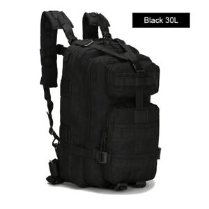 30L Military Black Tactical Backpack Rucksack Camping Hiking Bag Outdoor Travel