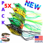5x High Quality Fishing Lures Frog Topwater Crankbait Hooks Bass Bait Tackle NEW