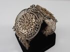 Vtg 1940s Mexico Sterling Silver Cannetille Lace Filigree Floral Bracelet As Is