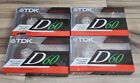 Lot of 4 TDK IEC1 4 D60, 60 Minute Blank Audio Cassette Tapes New Sealed