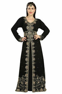 Dubai Moroccan Islamic Kaftan Farasha Abaya Maxi Party Wear Long Sleeve Dresses