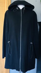 Harve’ Benard Women’s Pea Coat Sz 16 Hooded Wool Blend Full Zip Long Sleeves
