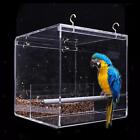 No-Mess Bird Feeder Cage Hanging Clear Acrylic Feeder for Small to Large Birds