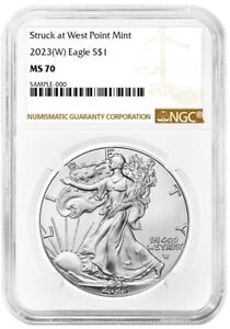 2023 (w) Struck At West Point Silver Eagle NGC MS70 Brown Label