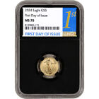 New Listing2024 American Gold Eagle 1/10 oz $5 - NGC MS70 First Day Issue 1st Label Black