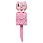 Pink Satin small Sized Kitty Kit Cat Klock Clock Eyes Move Tail Swings Animated
