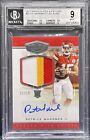 Patrick Mahomes 2017 Panini Plates & Patches Rookie BGS 9 10 PATCH AUTO RPA #/50