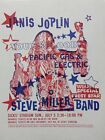 RARE Janis Joplin 70's ORIGINAL Steve Miller Seattle Band Concert Handbill Flyer