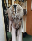 Large crystal fox fur collar, winter fur collar, brown fox collar, fox fur,...
