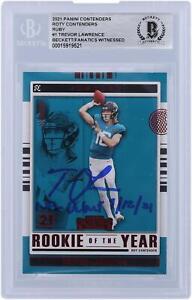 Trevor Lawrence Jaguars Signed 2021 Panini Contenders BAS Rookie Card w/Insc