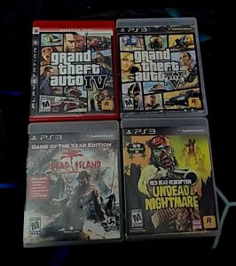 PS3 Game Bundle GTA 4 And 5, Dead Island GOTY Edition, Red Dead Redemption...
