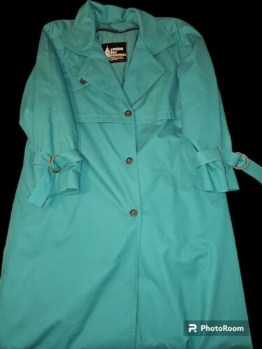 Vintage London Fog Trench Coat Teal/green Size 4 Petite