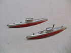 Two Vintage Tootsietoy Diecast Submarines Original Red Paint 1942/1946 Type A