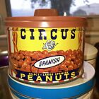 New ListingVintage Circus Select Large Spanish Peanuts Metal Tin w Plastic Lid Canco 1957