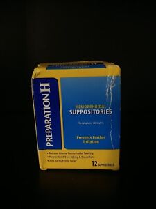 Preparation H Hemorrhoid Suppositories 12 Count Exp 06/2025+