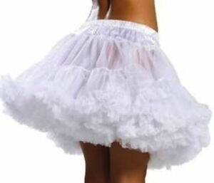 White Petticoat Double Layer Womens Adult Skirt Princess Fancy Dress Party Sexy
