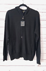 NWT $189 CHARTER CLUB Size L 100% Cashmere Full Zip Hoodie Sweater Black E3